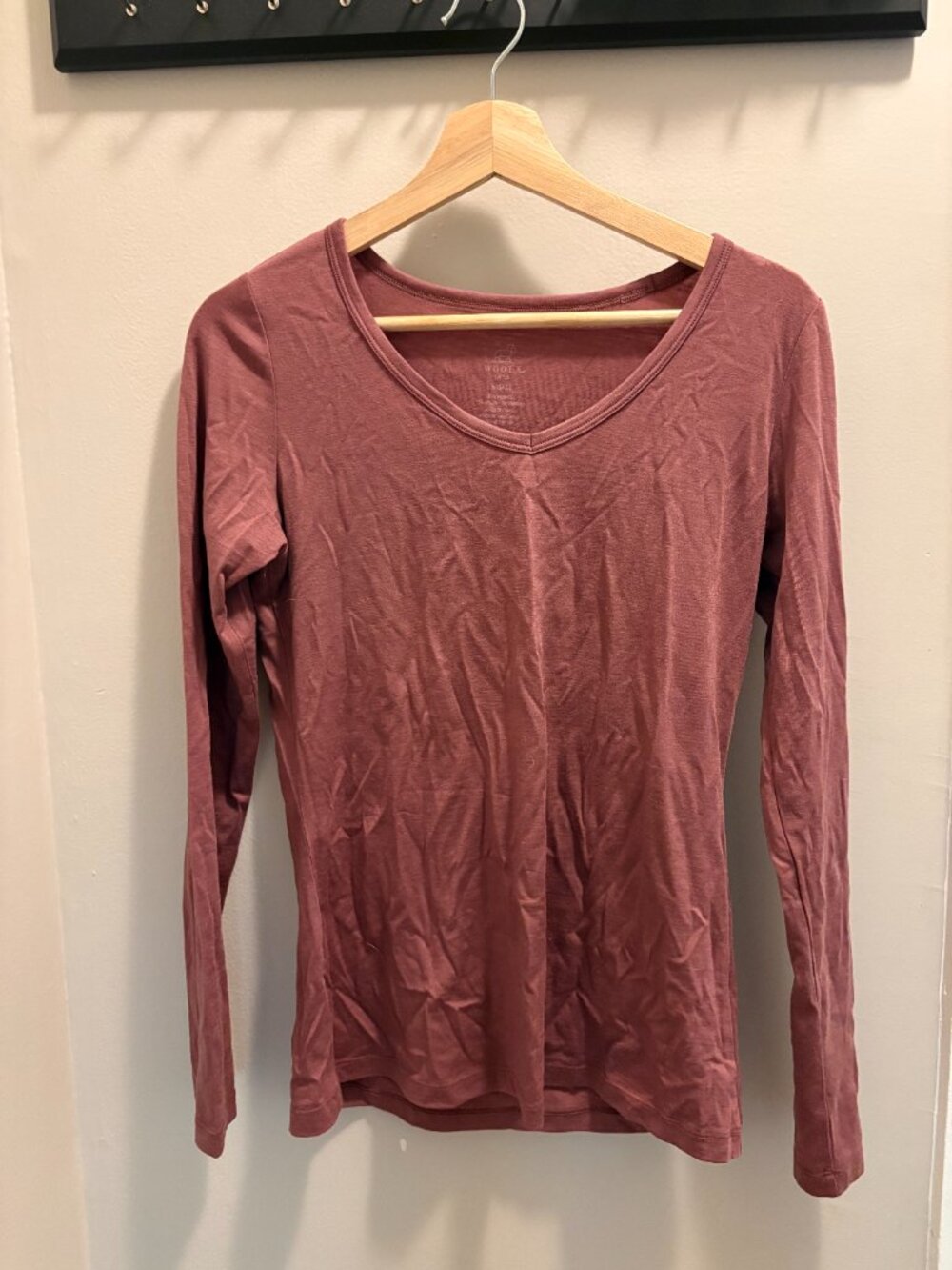Wool X Layla V Neck Top - Dusty Rose Small